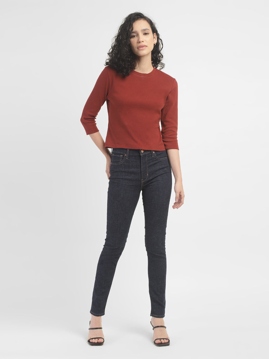 Women's 721 Black Skinny Fit High Rise Jeans