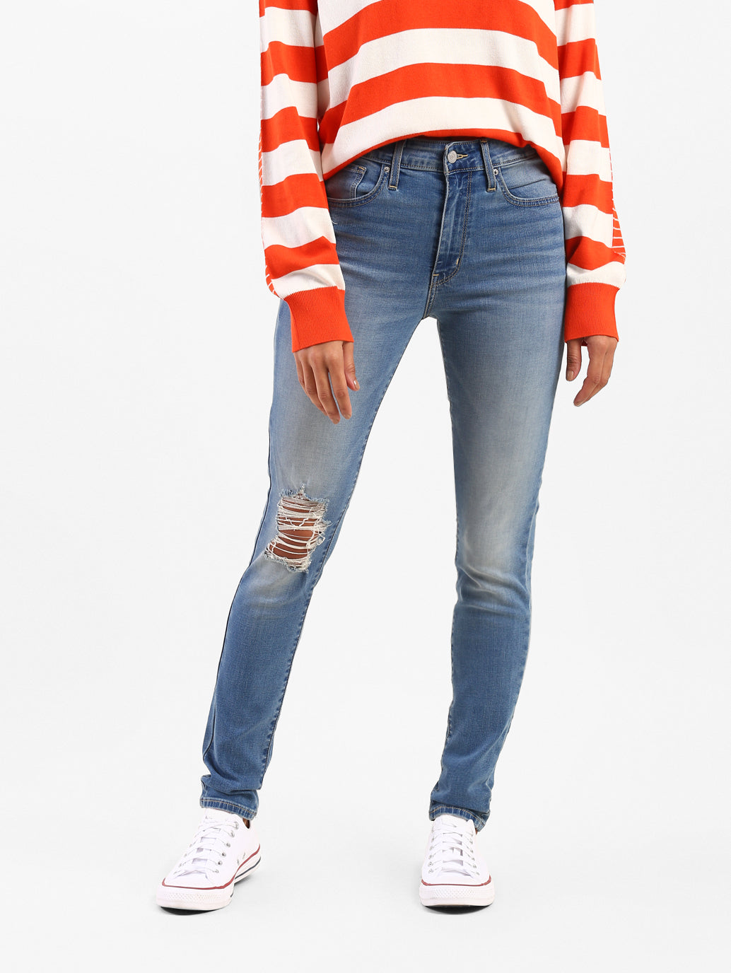 Women's 721 Blue Skinny Fit High Rise Jeans