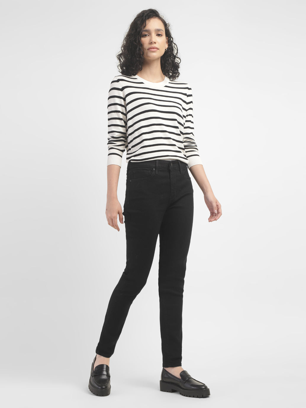 Women's 721 Black Skinny Fit High Rise Jeans