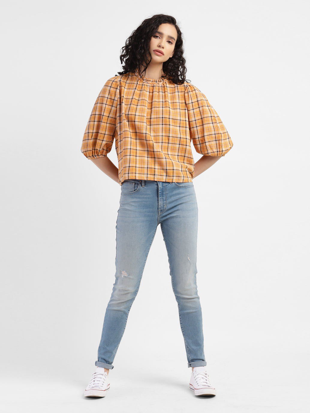Women's 721 Blue Skinny Fit High Rise Jeans