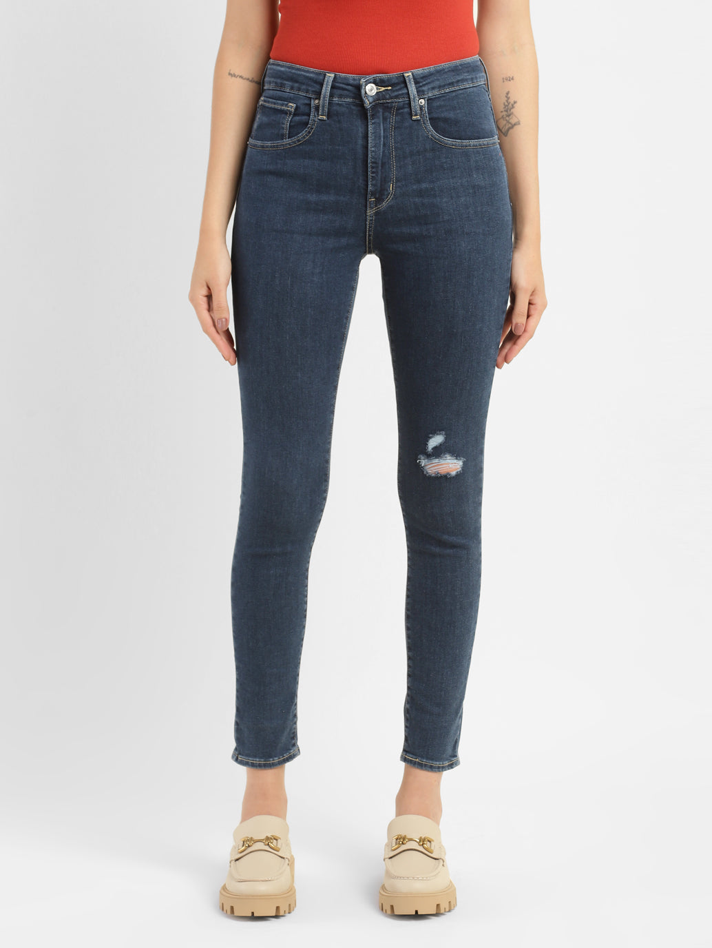 Women's 721 Blue Skinny Fit High Rise Jeans