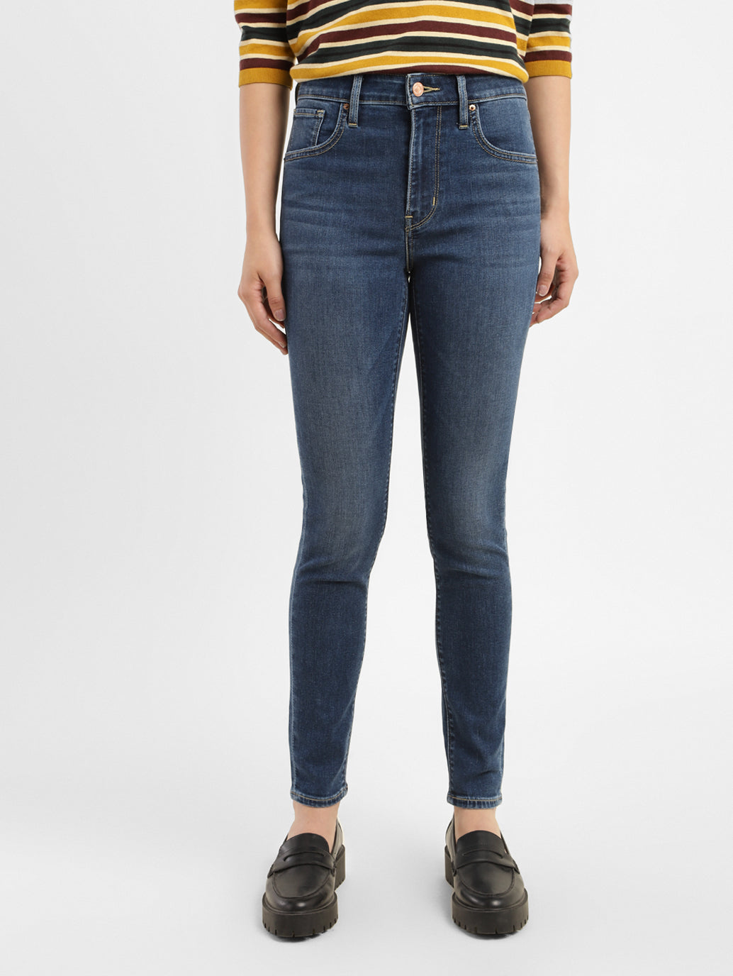 Women's 721 Blue Skinny Fit High Rise Jeans