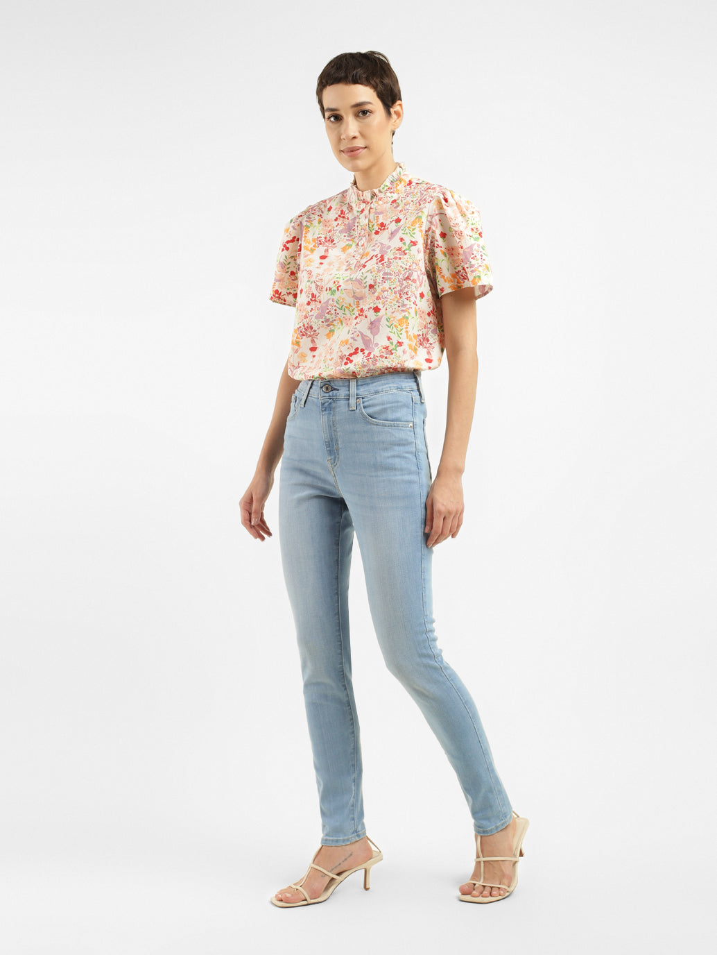 Women's 721 Blue Skinny Fit High Rise Jeans
