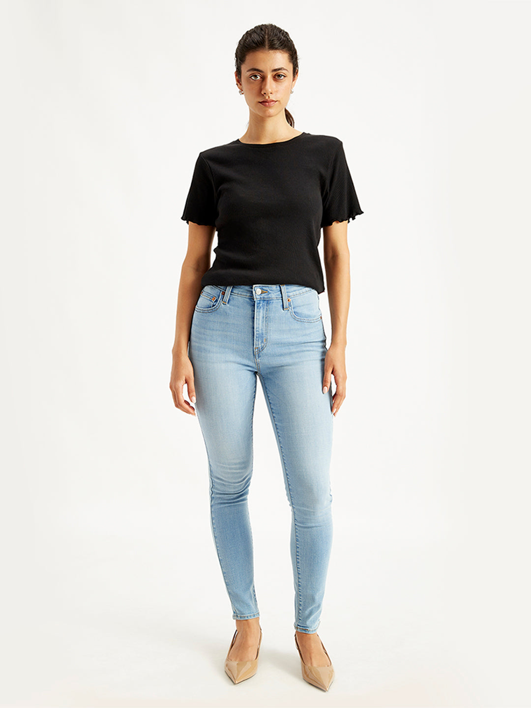 Women's 721 Light Blue Skinny Fit High Rise Jeans