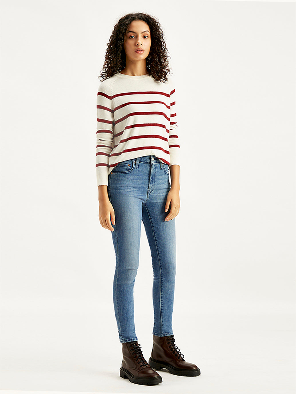 Women's 721 Blue Skinny Fit High Rise Jeans