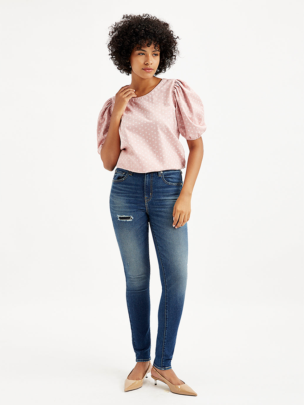 Women's 721 Blue Skinny Fit High Rise Jeans