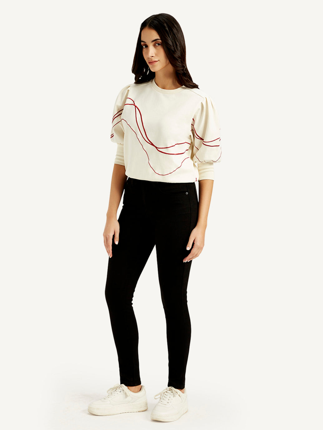 Women's 721 Black Skinny Fit High Rise Jeans - Side View