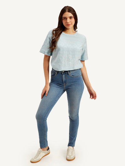 Women's 721 Blue Skinny Fit High Rise Jeans