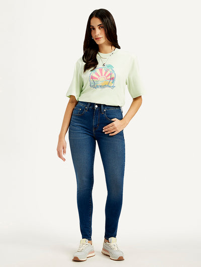 Women's 721 Blue Skinny Fit High Rise Jeans