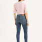 Women's 721 Blue Skinny Fit Mid Rise Jeans - Back View