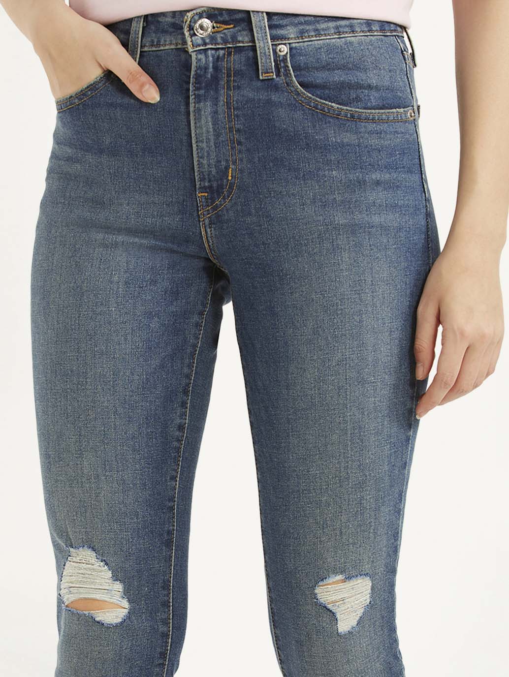 Women's 721 Blue Skinny Fit Mid Rise Jeans - 305a5aad-03e0-4454-ac7a-66b2db8577c1 View