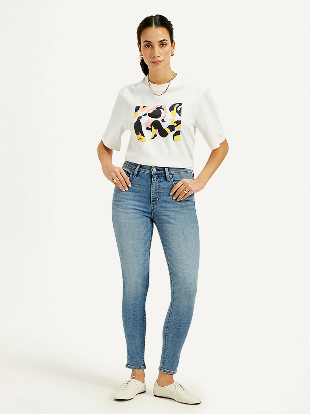 Women's 721 Blue Skinny Fit High Rise Jeans