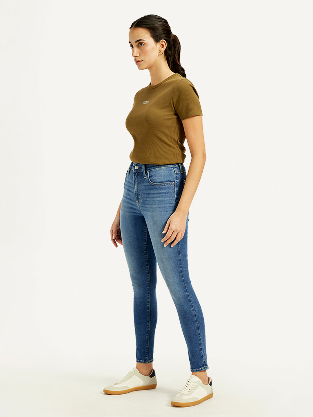 Women's High Rise 721 Skinny Blue Jeans