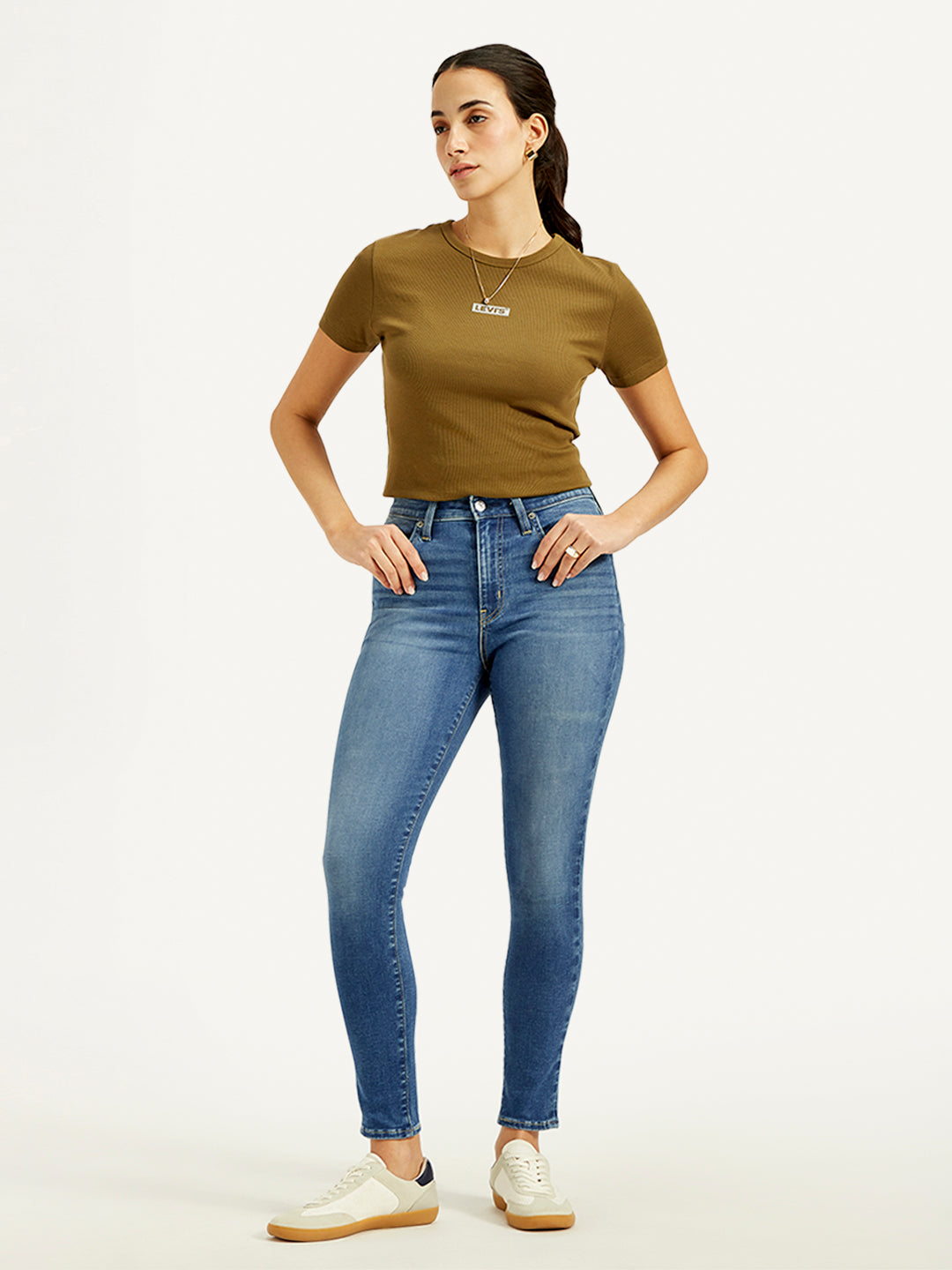 Women's 721 Blue Skinny Fit High Rise Jeans