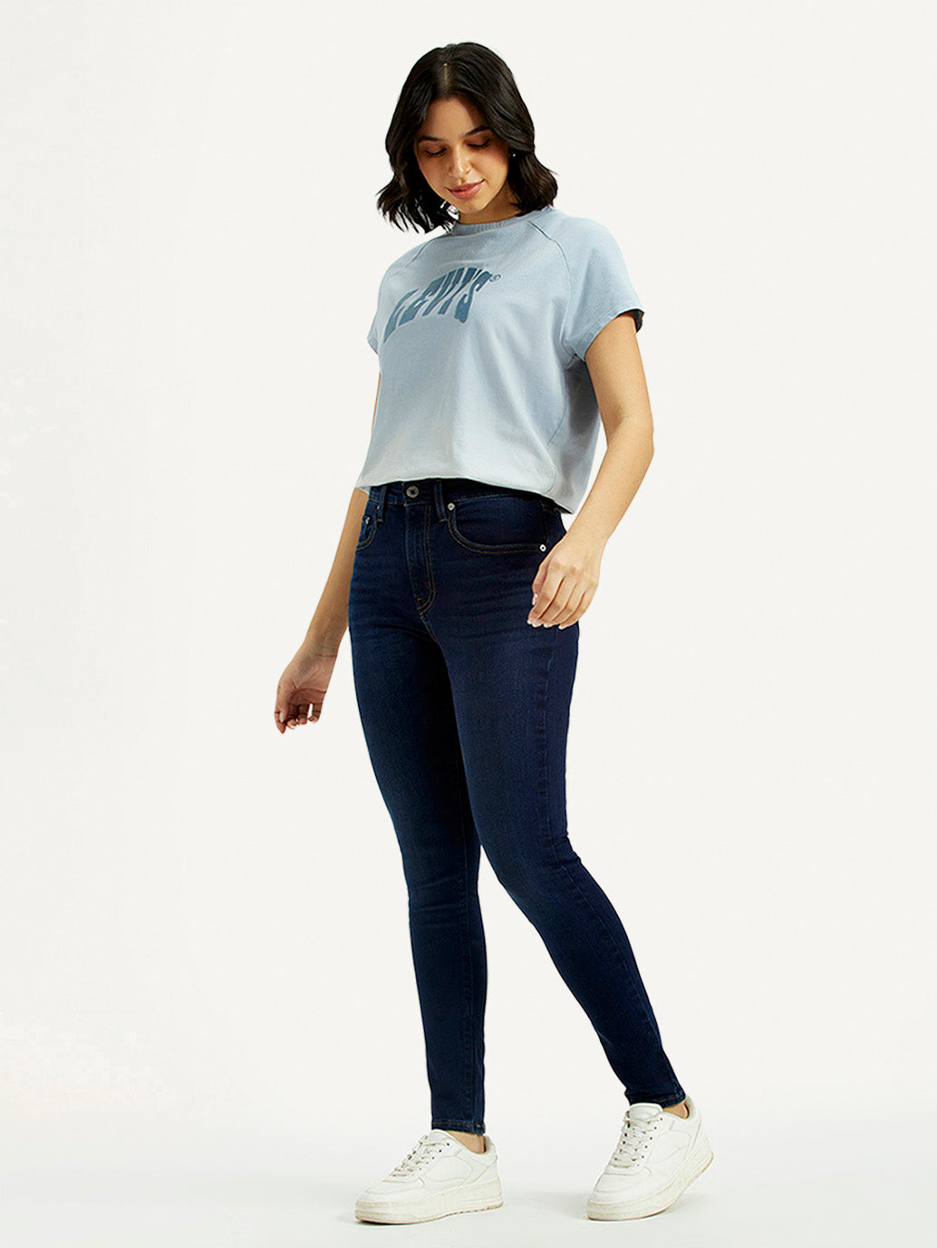 Women's 721 Dark Blue Skinny Fit High Rise Jeans