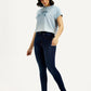 Women's 721 Dark Blue Skinny Fit High Rise Jeans - Styleshot View