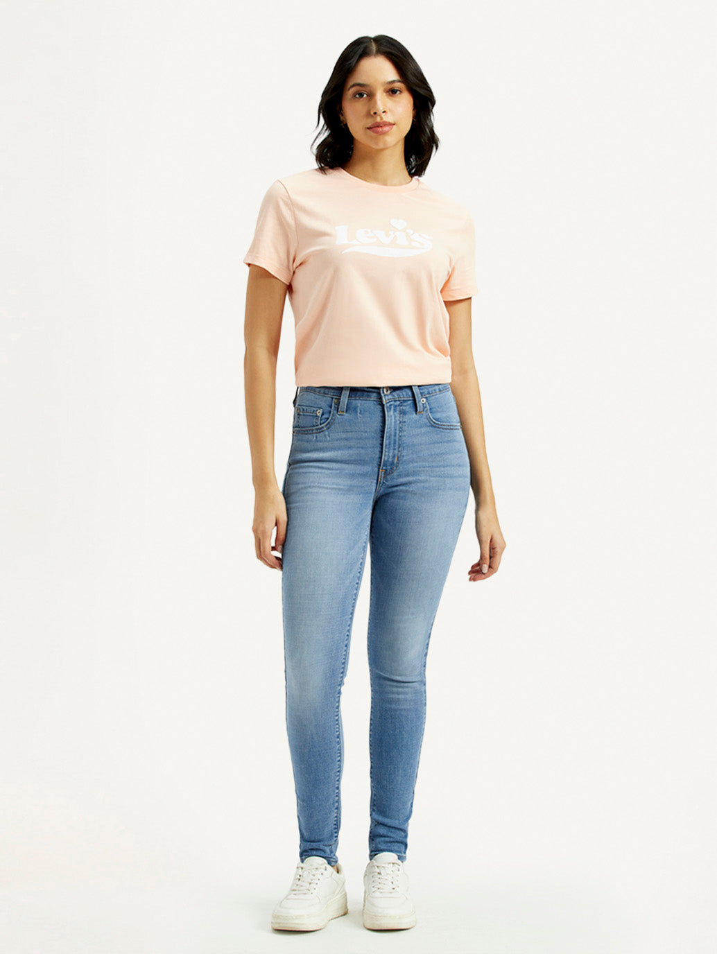 Women's 721 Light Indigo Skinny Fit High Rise Jeans - Front View