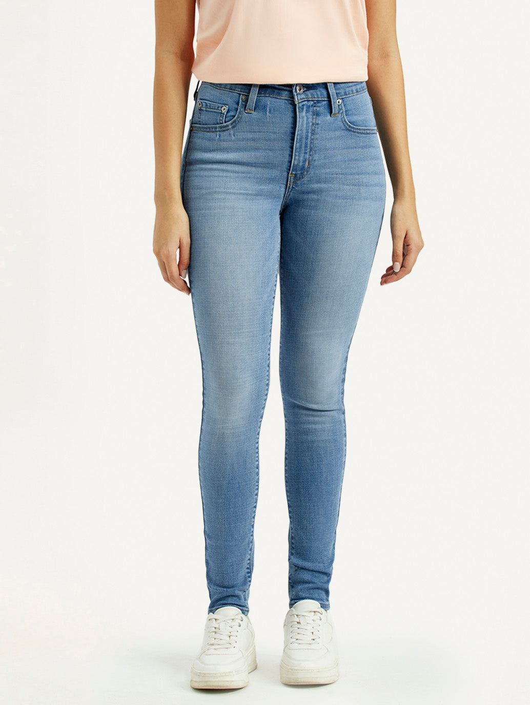 Women's 721 Light Indigo Skinny Fit High Rise Jeans - Front View