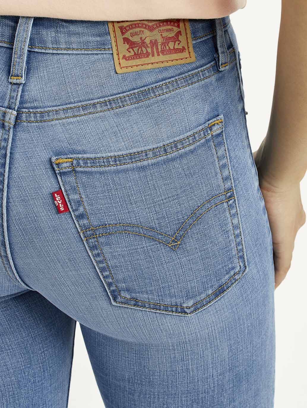 Women's 721 Light Indigo Skinny Fit High Rise Jeans - Detail View