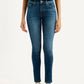 Women's Blue Skinny Fit High Rise Jeans - Front View