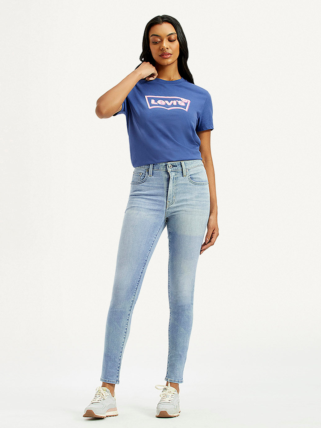 Women's 721 Light-Blue Skinny Fit High Rise Jeans