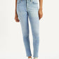 Women's 721 Light-Blue Skinny Fit High Rise Jeans - Front View