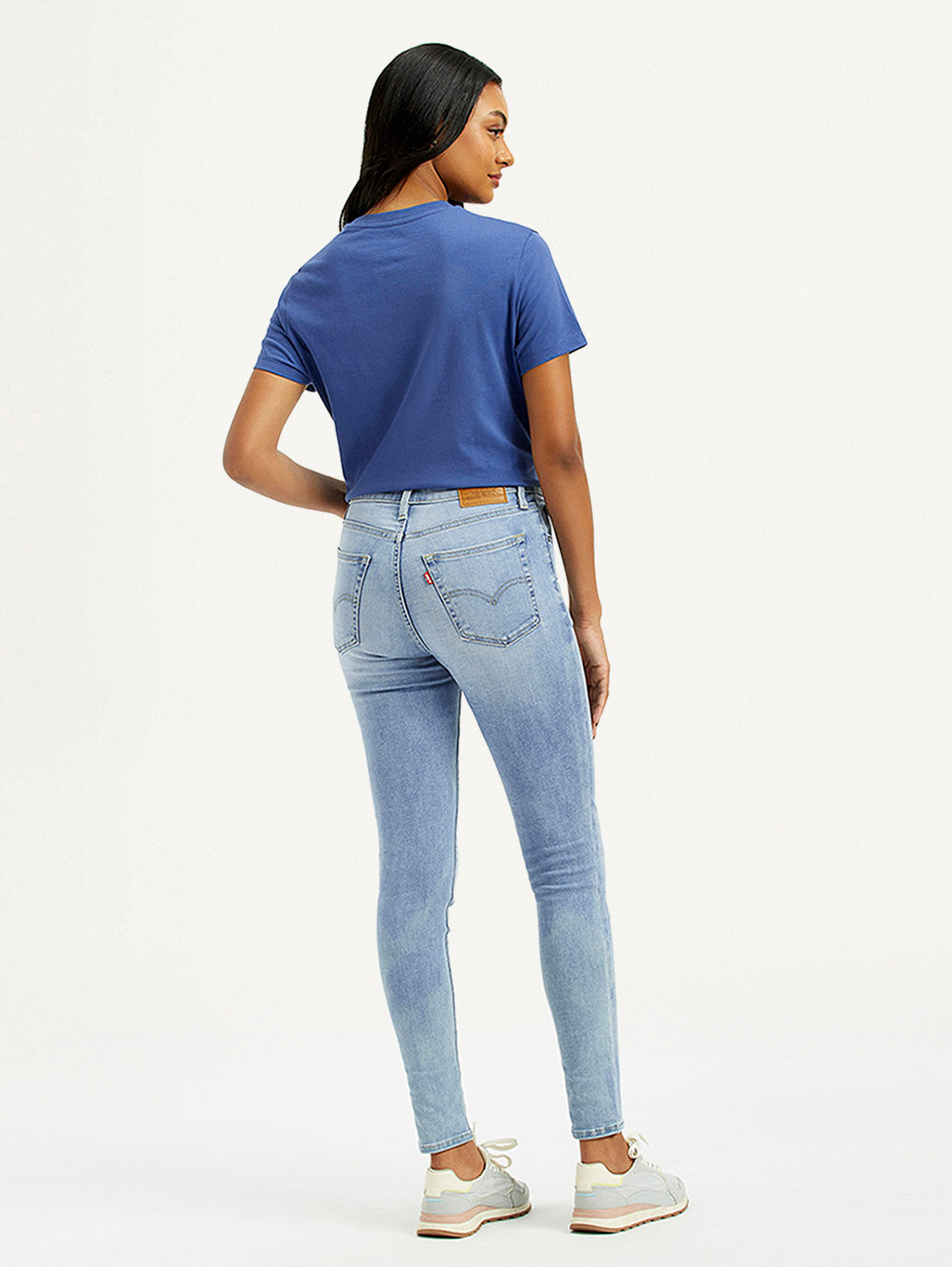 Women's 721 Light-Blue Skinny Fit High Rise Jeans - Back View