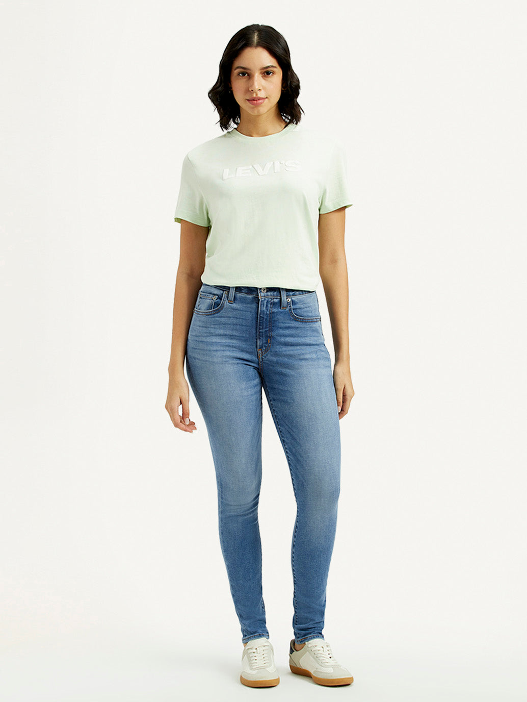 Women's 721 Med Indigo Skinny Fit High Rise Jeans - Front View
