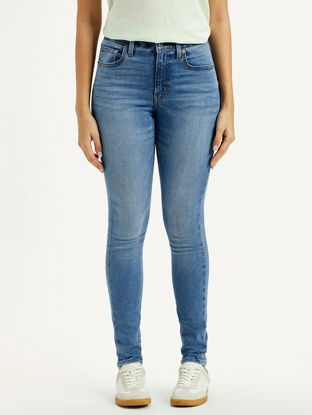 Women's 721 Med Indigo Skinny Fit High Rise Jeans - Front View