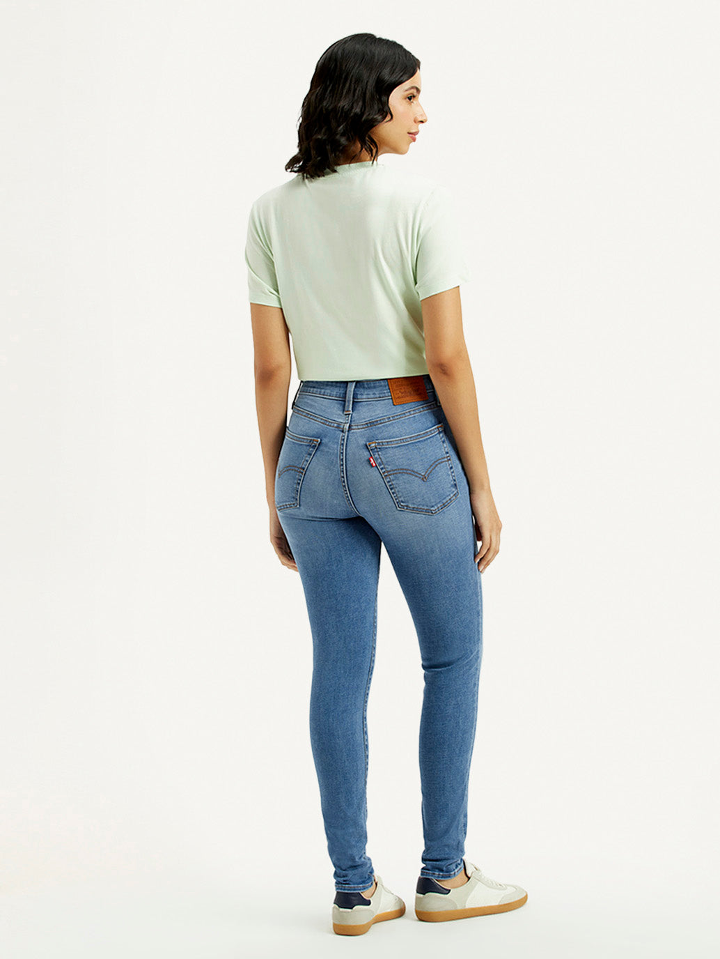 Women's 721 Med Indigo Skinny Fit High Rise Jeans - Back View
