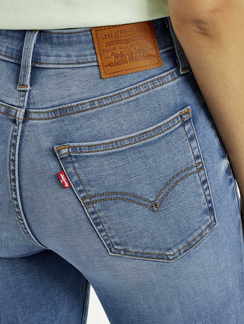 Women's 721 Med Indigo Skinny Fit High Rise Jeans - Detail View