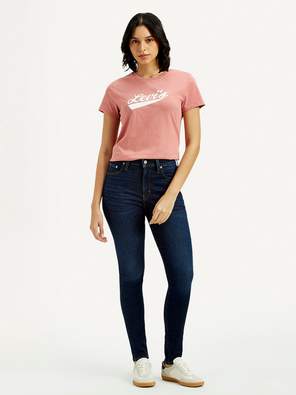 Women's 721 Dark Indigo Skinny Fit High Rise Jeans - Front View