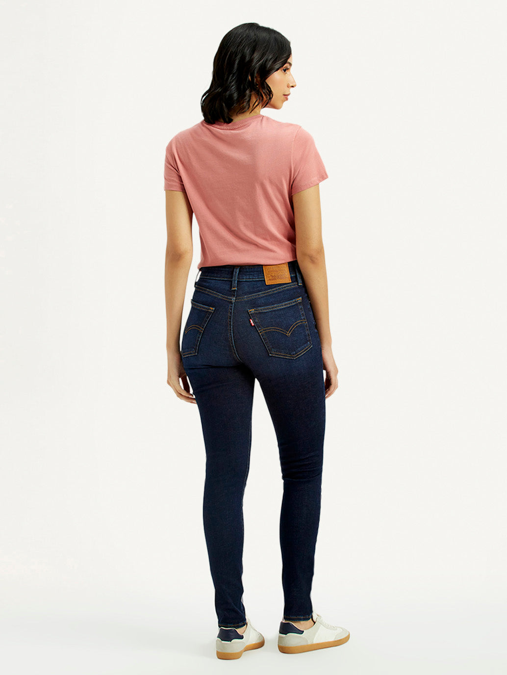 Women's 721 Dark Indigo Skinny Fit High Rise Jeans - Back View