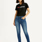 Women's 721 Blue Skinny Fit High Rise Jeans - Front View