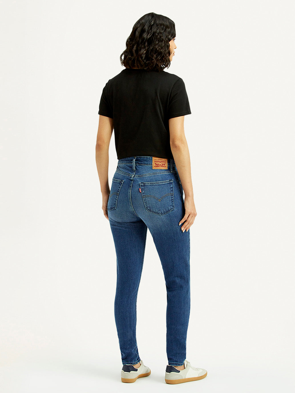 Women's 721 Blue Skinny Fit High Rise Jeans - Back View