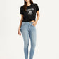 Women's High Rise Skinny Light Blue Jeans - Styleshot View