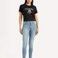 Women's High Rise Skinny Light Blue Jeans - Front View