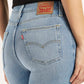 Women's High Rise Skinny Light Blue Jeans - Detail View