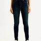 Women's 721 Dark Blue Skinny Fit High Rise Jeans - Front View