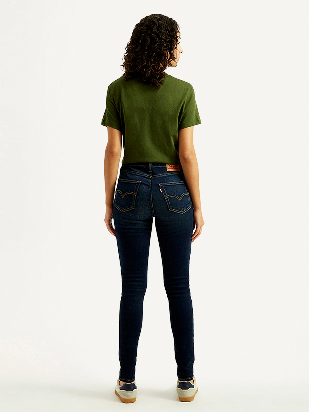 Women's 721 Dark Blue Skinny Fit High Rise Jeans - Back View
