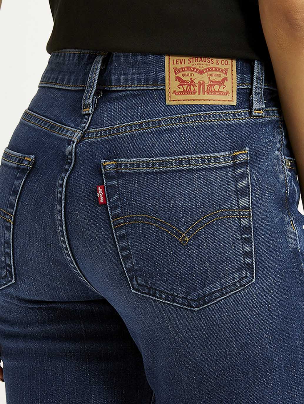 Women's 721 Dark Indigo Skinny Fit Mid Rise Jeans - Detail View