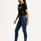 Women's 721 Dark Indigo Skinny Fit Mid Rise Jeans - Side View