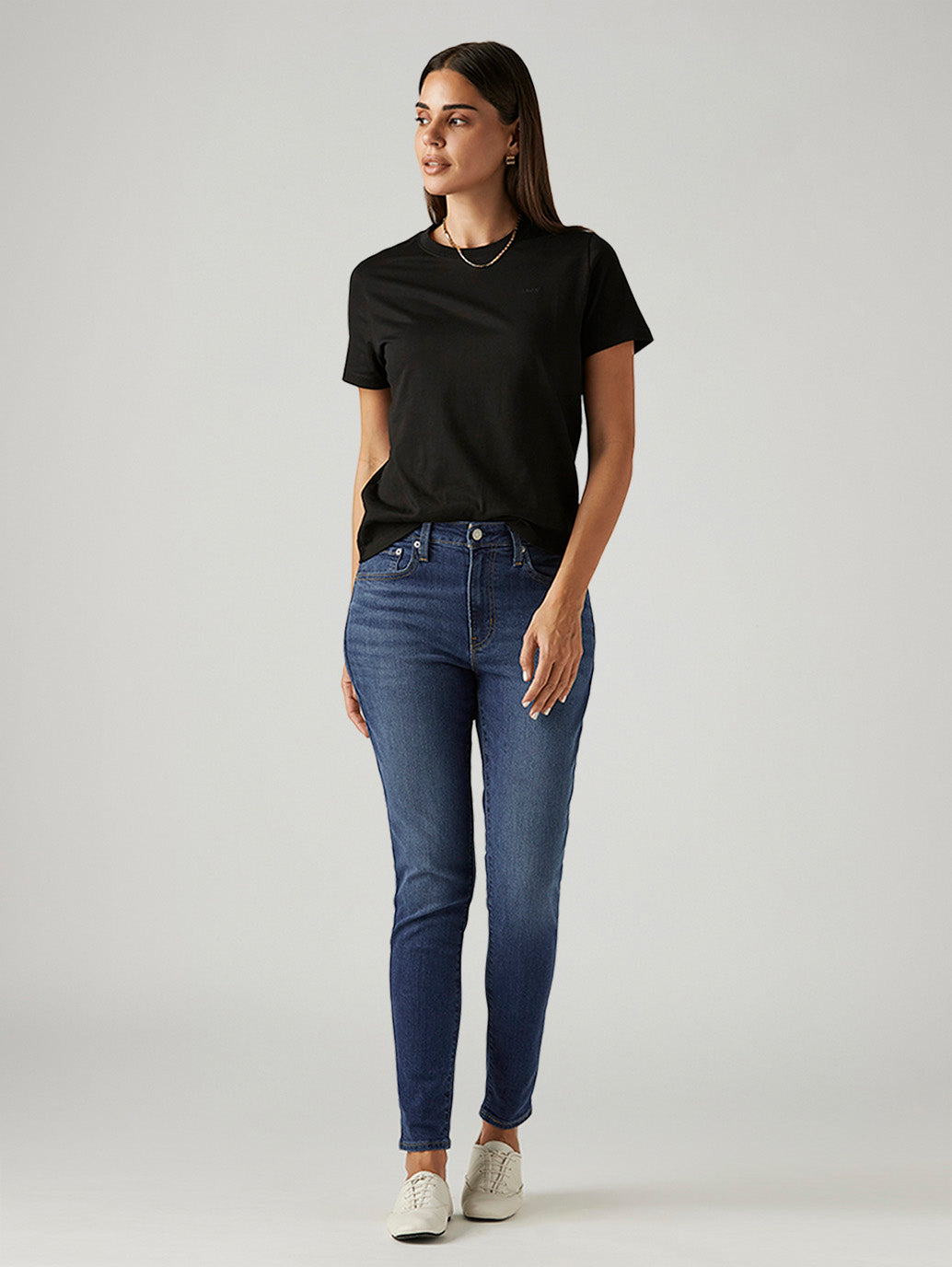 Women's 721 Dark Indigo Skinny Fit High Rise Jeans - Styleshot View