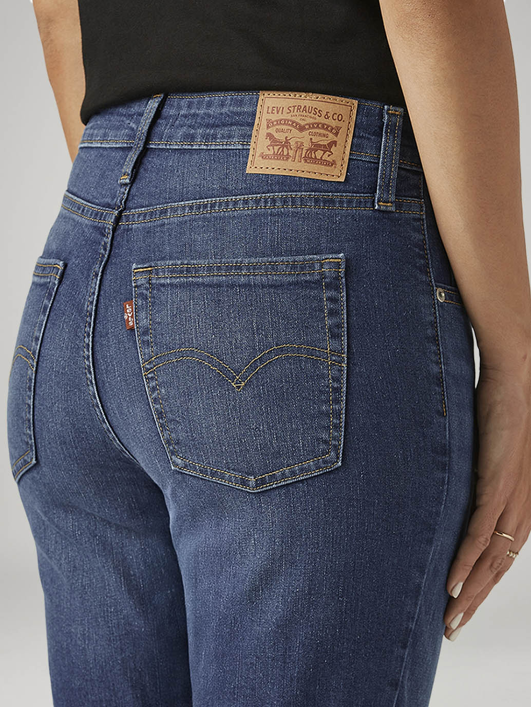 Women's 721 Blue Skinny Fit High Rise Jeans - Detail View
