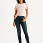 Women's 721 Navy Skinny Fit High Rise Jeans - Styleshot View