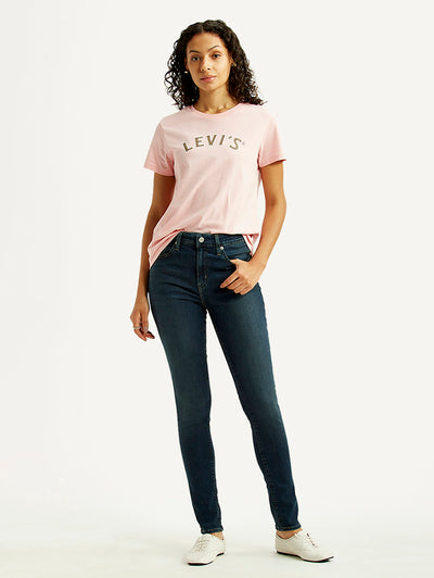 Women's 721 Navy Skinny Fit High Rise Jeans-image-16