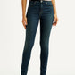 Women's 721 Navy Skinny Fit High Rise Jeans - Front View