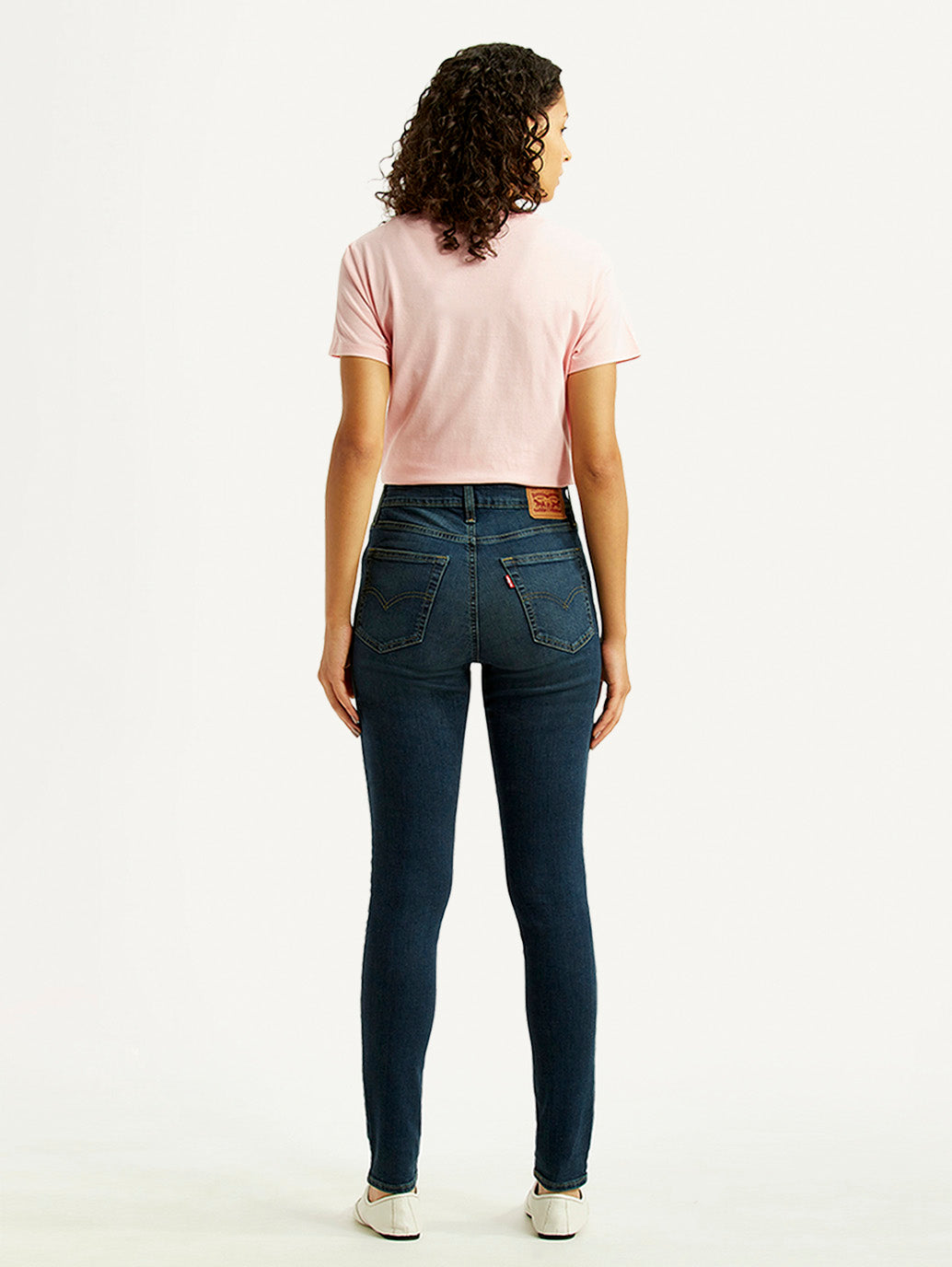 Women's 721 Navy Skinny Fit High Rise Jeans - Back View