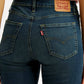 Women's 721 Navy Skinny Fit High Rise Jeans - Detail View