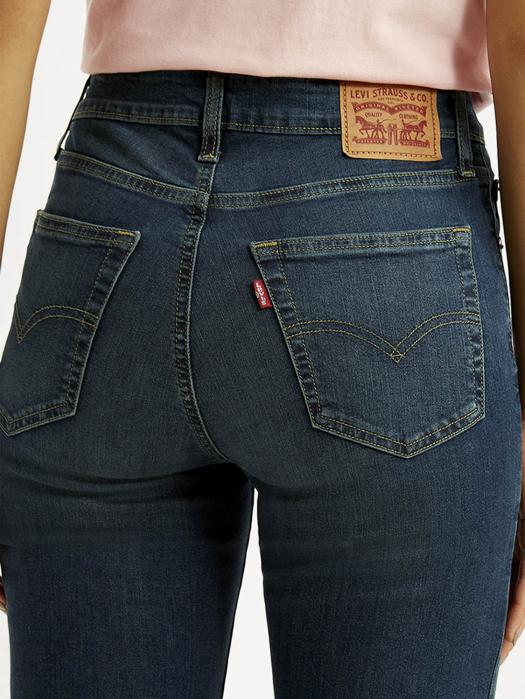 Women's 721 Navy Skinny Fit High Rise Jeans - Detail View